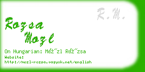 rozsa mozl business card